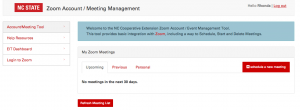 EIT's Zoom Account / Meeting Management Tool