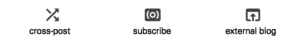 Photo of three icons used to denote news sources.