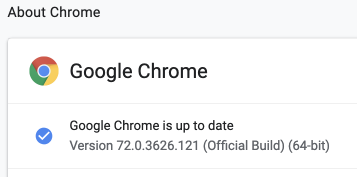 About Google. Chrome screen shot