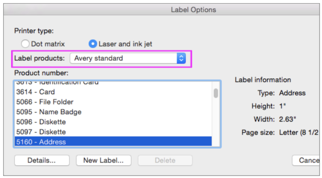 Label products field