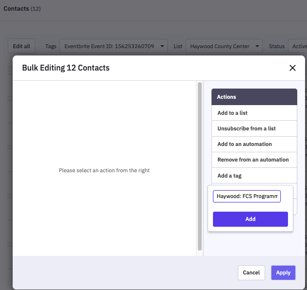 ActiveCampaign Bulk Editor