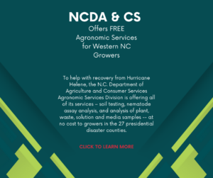 Announcement for NCDA&CS Free Agronomic Services for WNC Growers